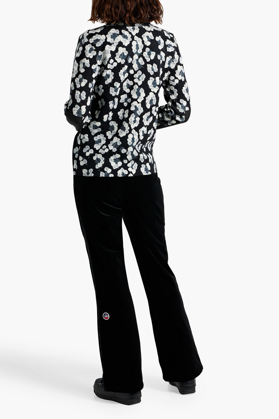 Aztech Mountain Printed Wool Turtleneck Top In Black