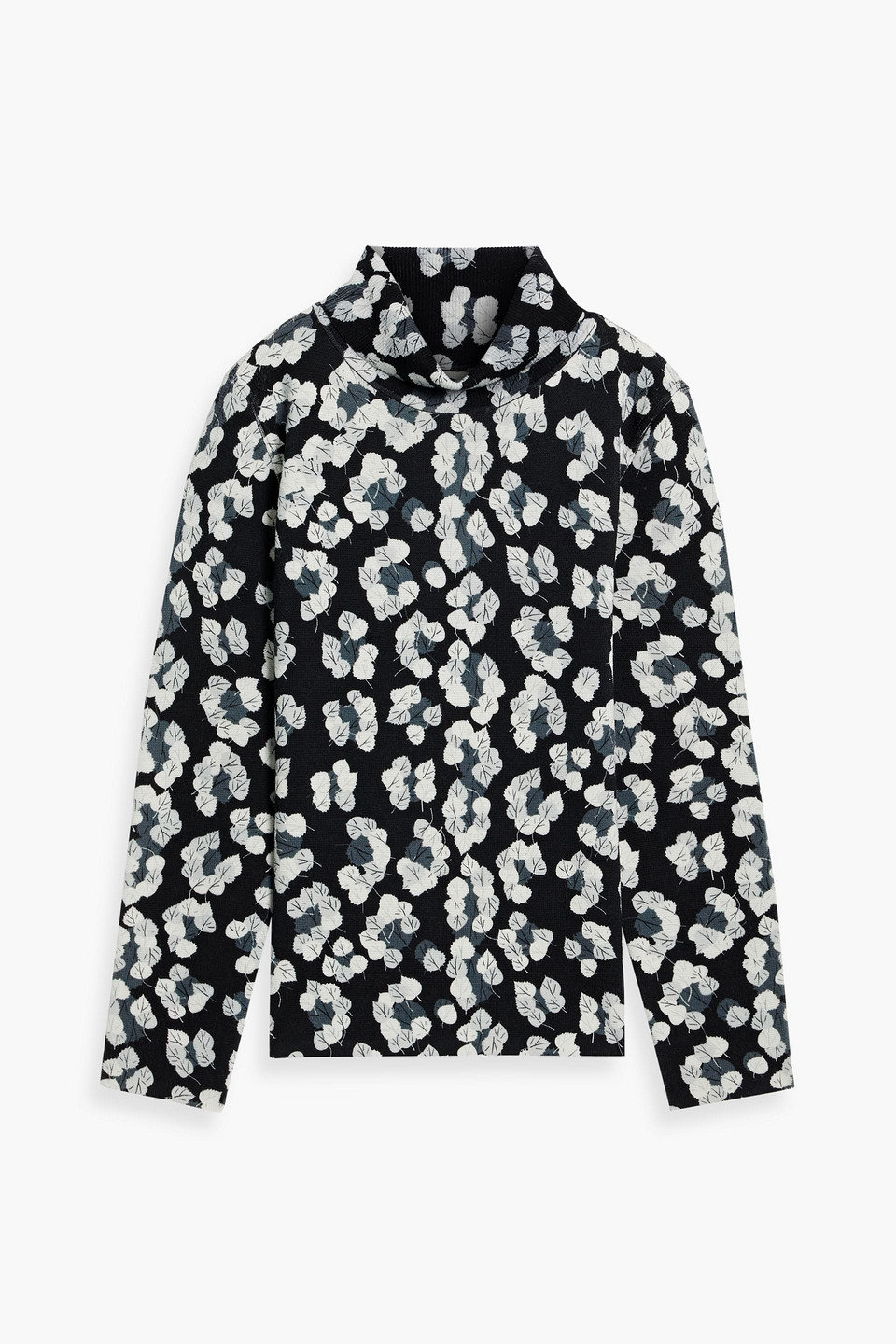 Aztech Mountain Printed Wool Turtleneck Top In Black