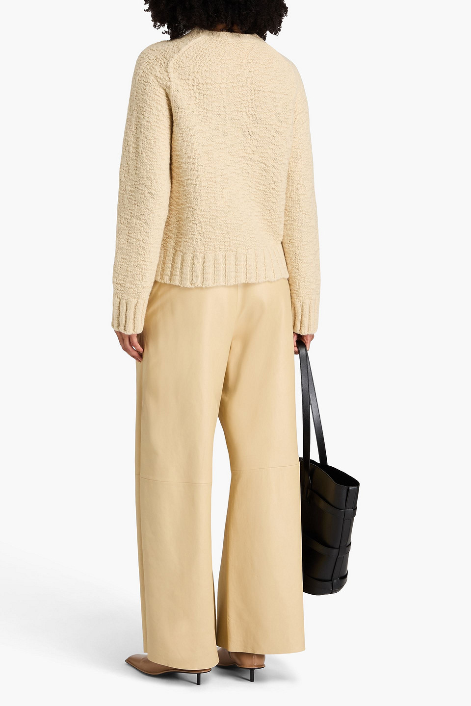 Jil Sander Bouclé Wool Sweater In Cream