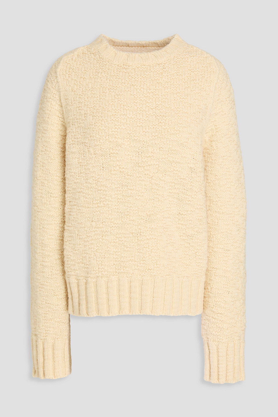 Jil Sander Bouclé Wool Sweater In Cream