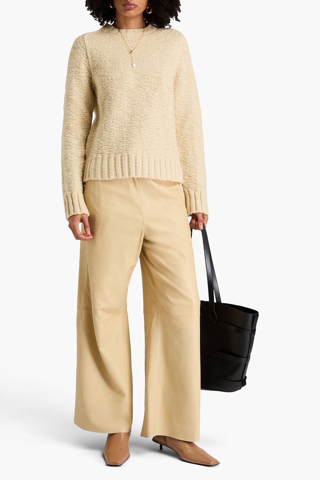 JIL SANDER كنزة رياضية من الصوف بحبكة بوكليه