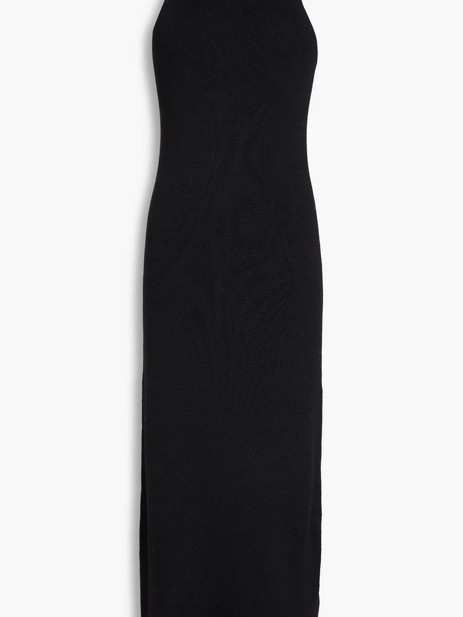 cutout ribbed wool midi dress