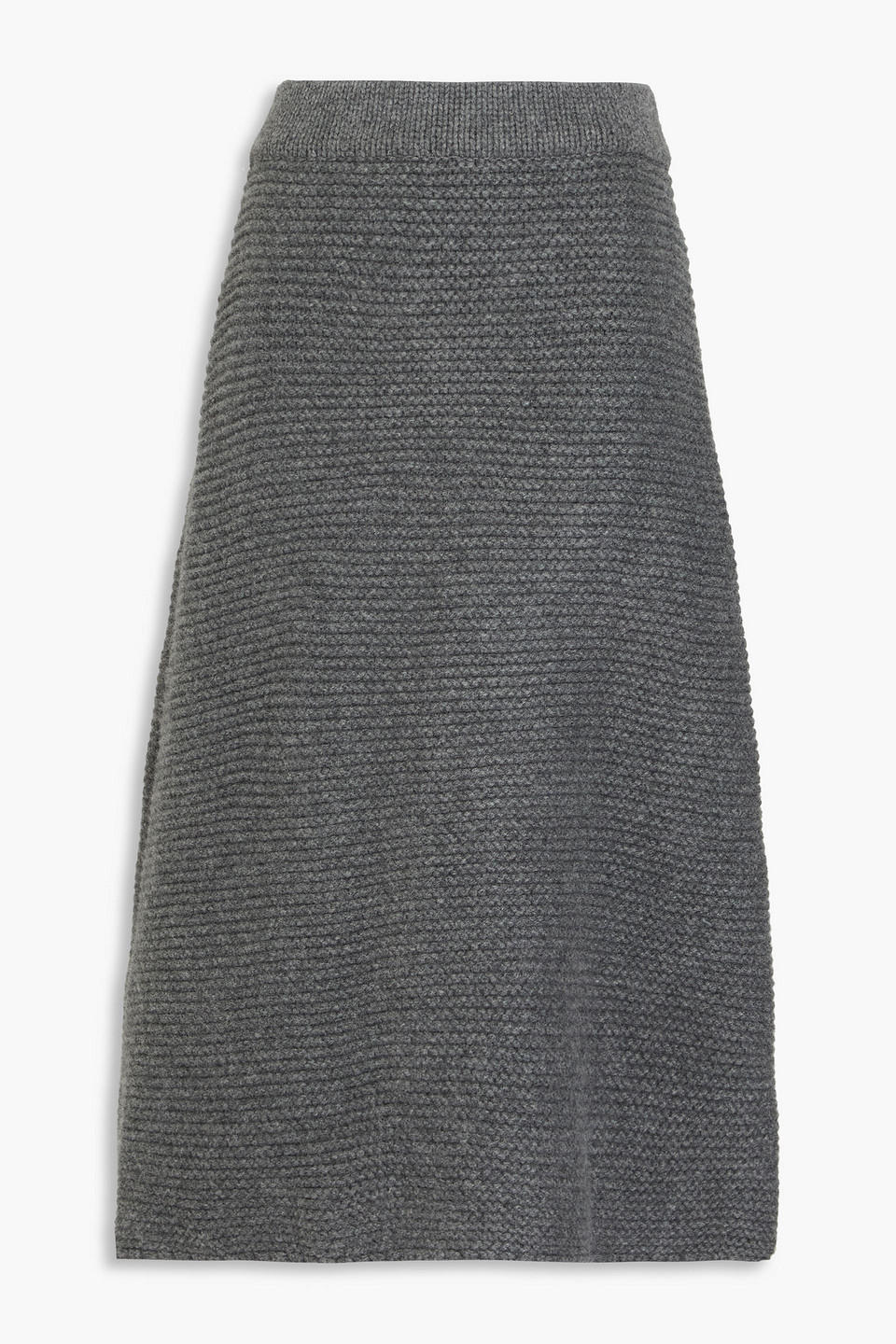 Le 17 Septembre Ribbed Wool Midi Skirt In Anthracite