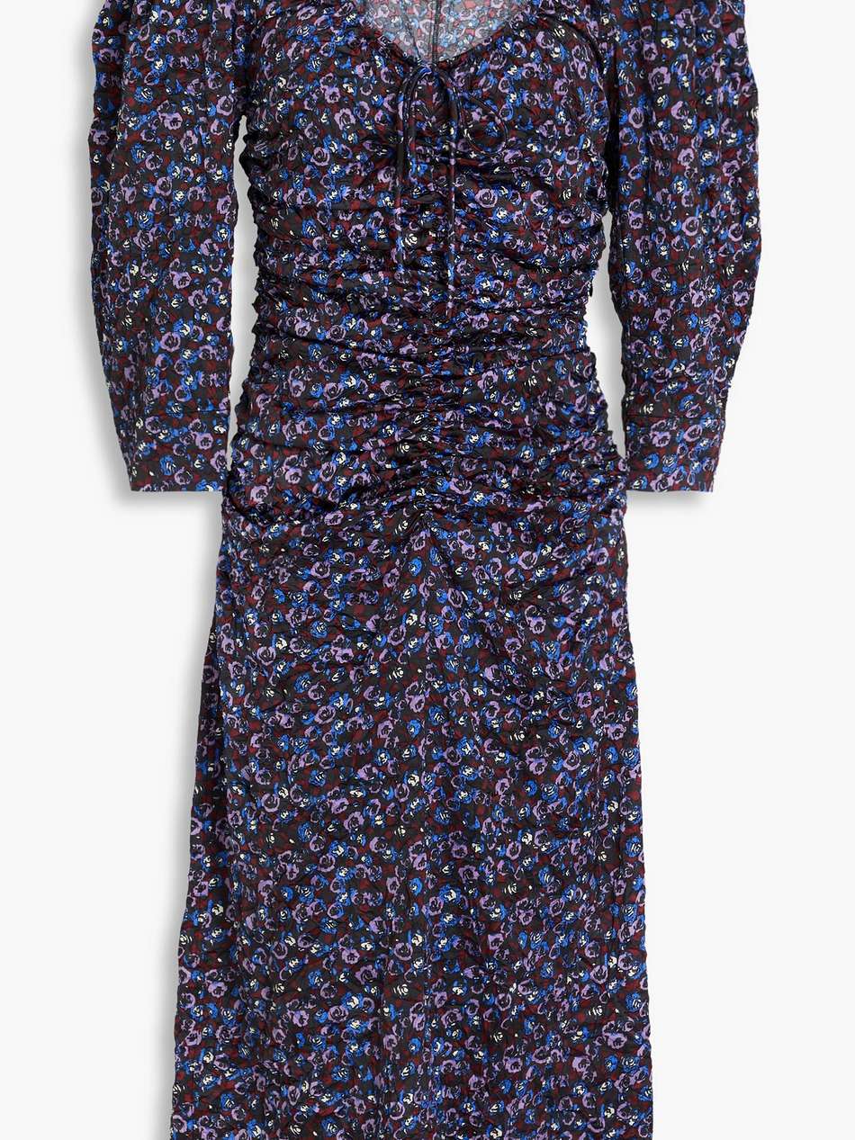 floral-print stretch-satin midi dress
