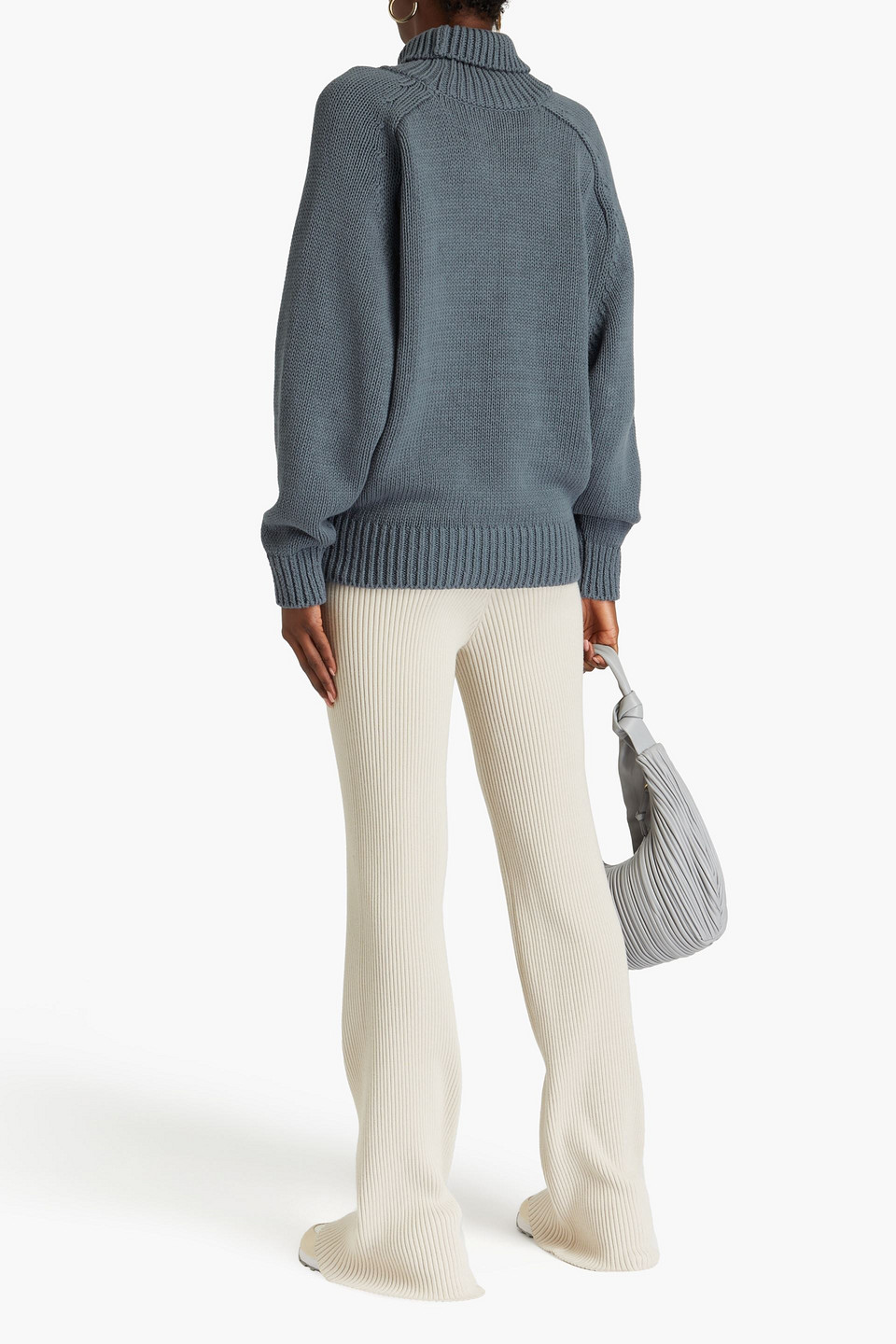 Le 17 Septembre Cotton Turtleneck Sweater In Slate Blue