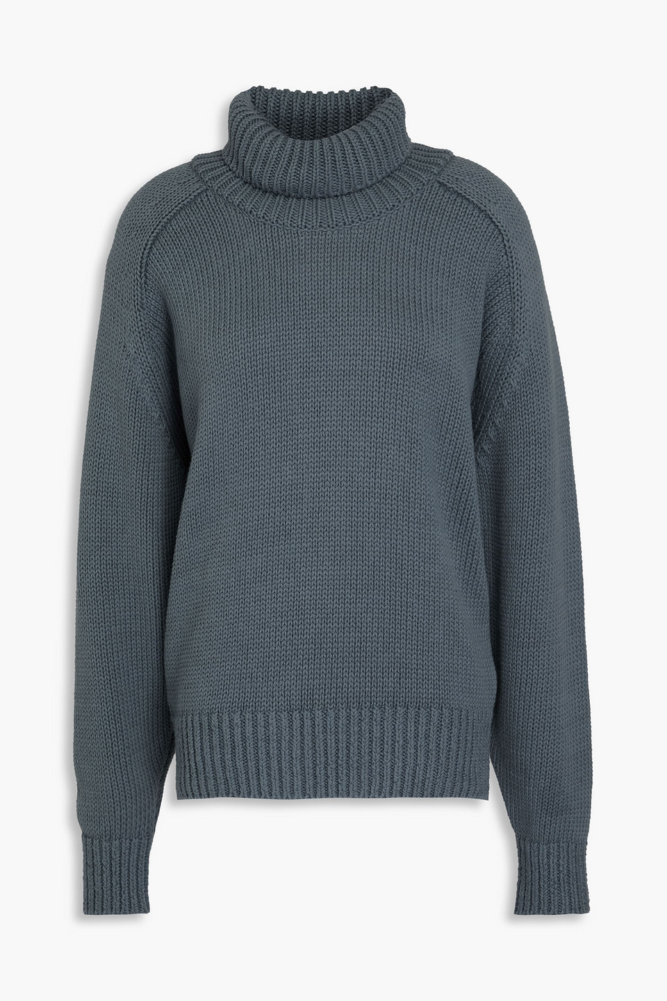 Le 17 Septembre Cotton Turtleneck Sweater In Slate Blue