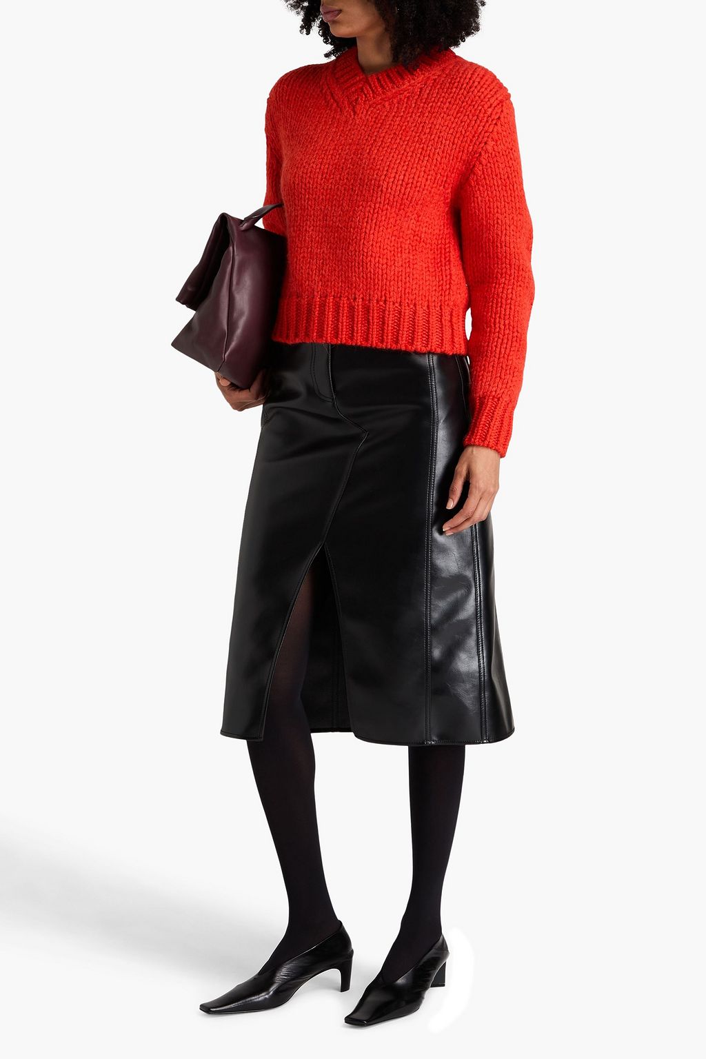 JIL SANDER كنزة رياضية من مزيج الألبكة والصوف