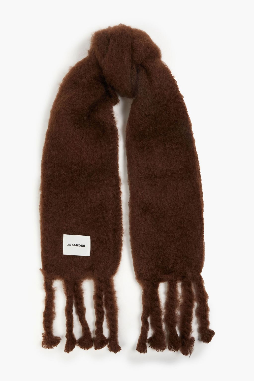 JIL SANDER Fringed brushed mohair-blend scarf | THE OUTNET 