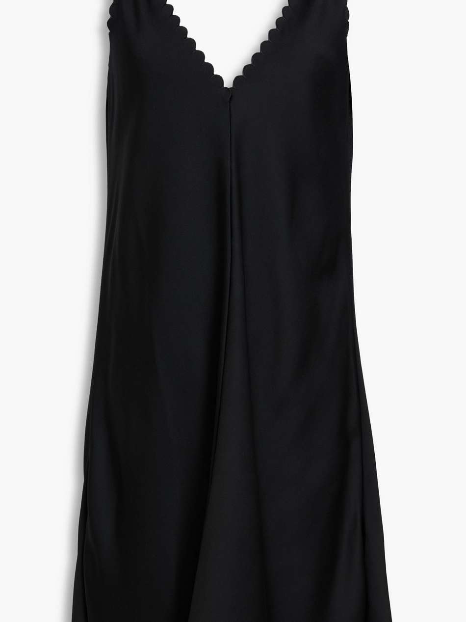 scalloped satin-crepe mini slip dress