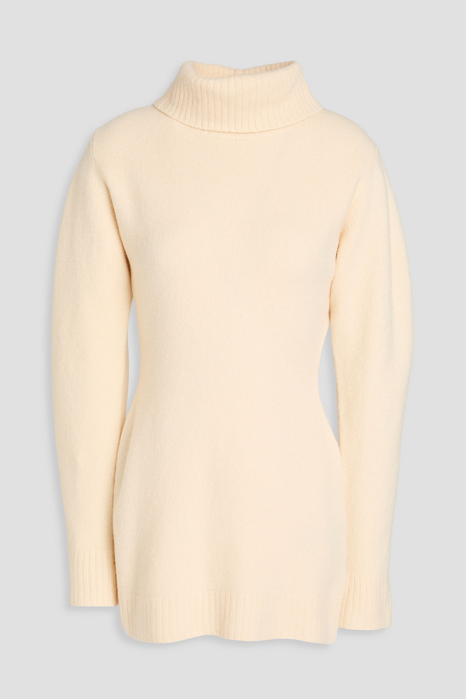 Jil Sander Cutout Wool Turtleneck Sweater In White