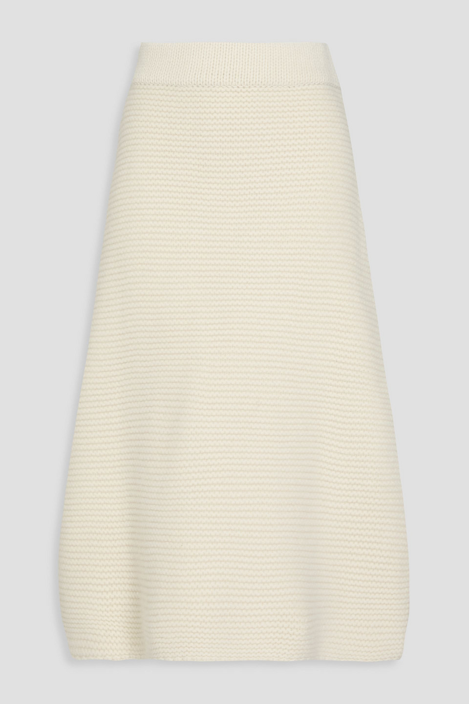 Le 17 Septembre Ribbed Wool Midi Skirt In Ivory