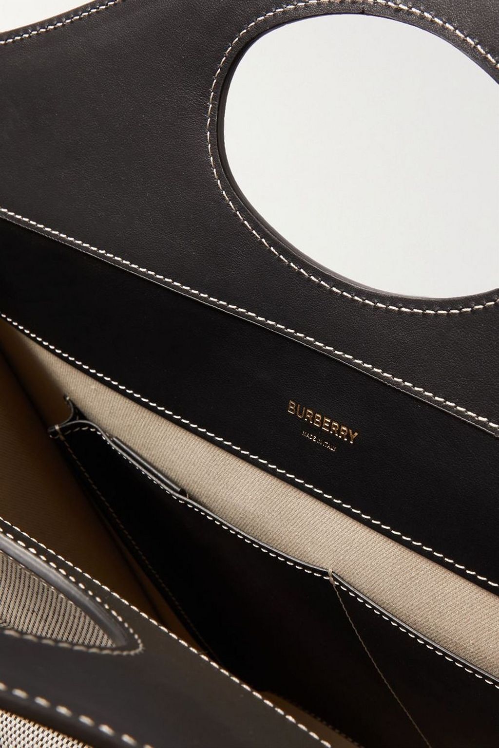 BURBERRY Leather-trimmed printed canvas tote