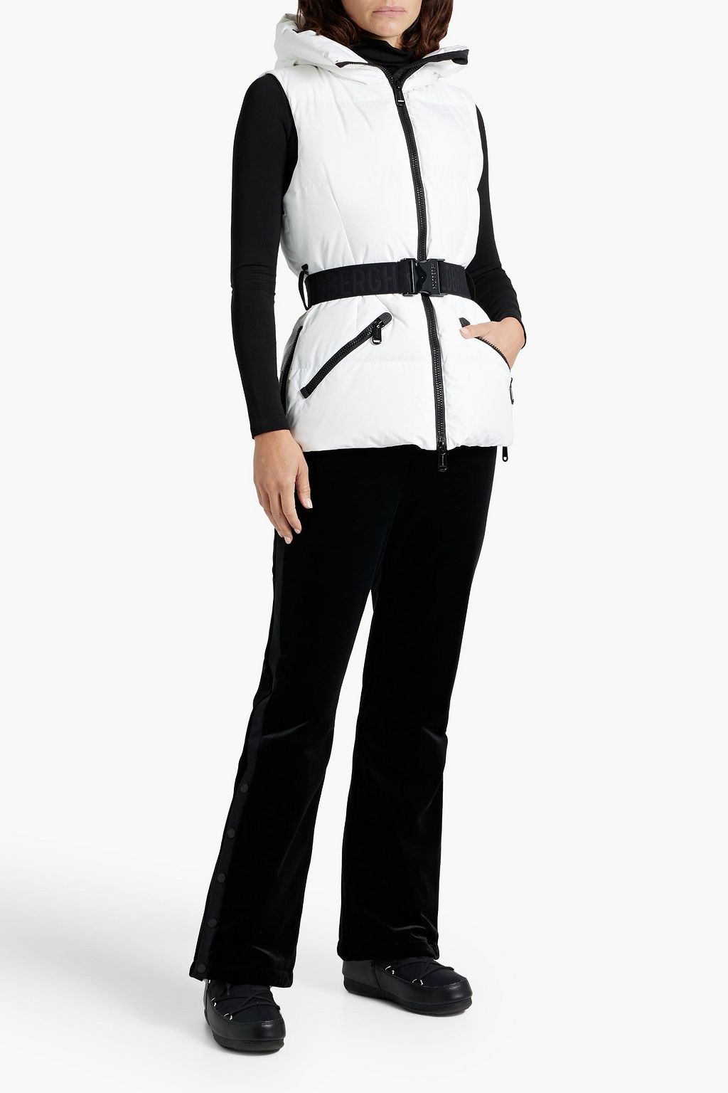 GOLDBERGH Mae belted quilted shell hooded down vest