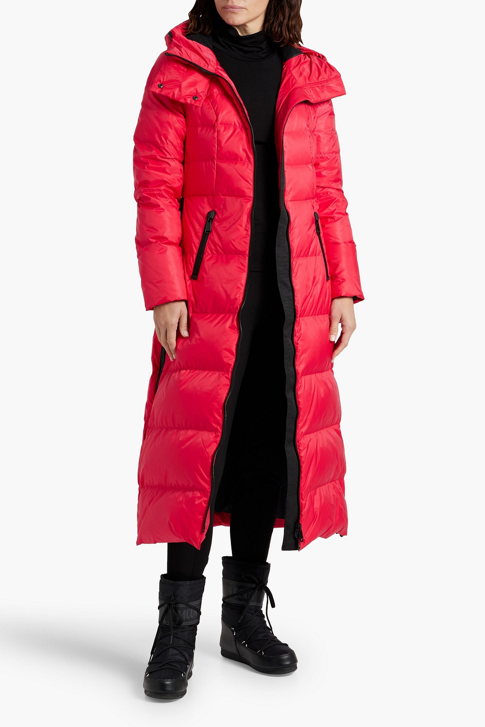 Goldbergh Cascade Quilted Hooded Down Ski Jacket In Crimson
