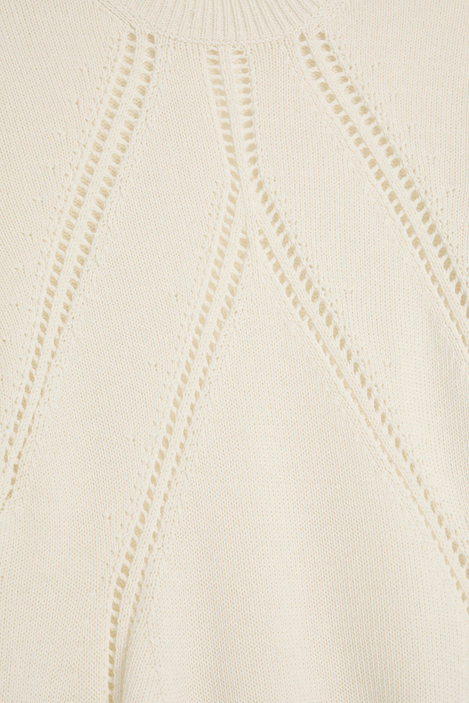 Jil Sander Pointelle-knit Wool And Cotton-blend Sweater In Ivory
