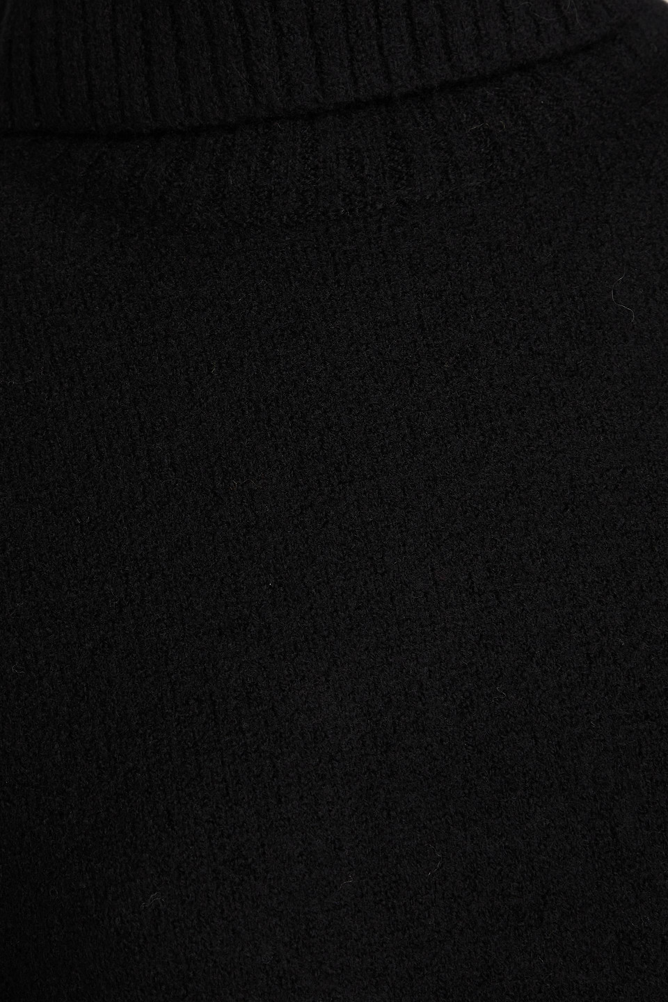 Jil Sander Cutout Wool Turtleneck Sweater In Black