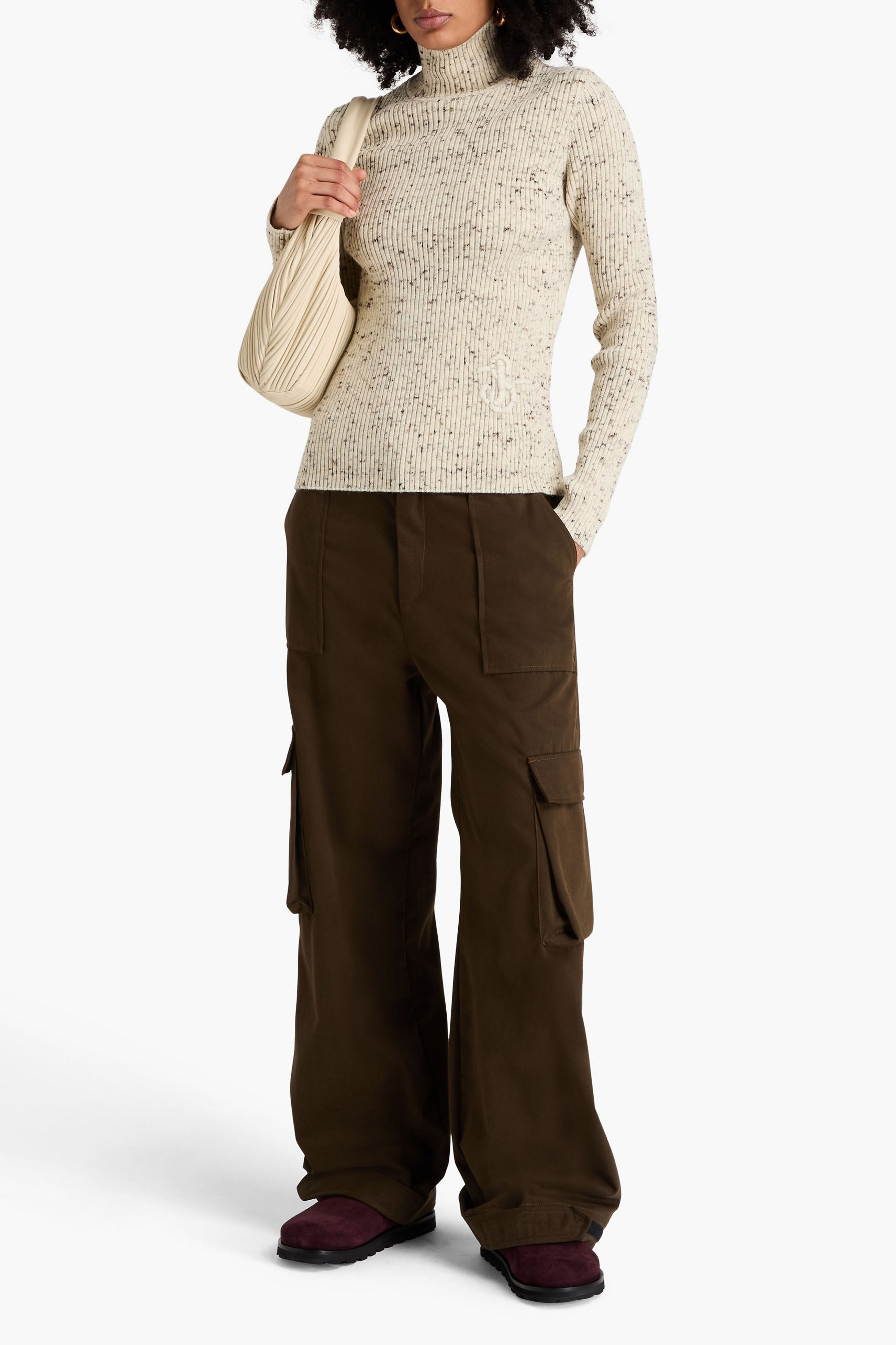 Jil Sander Donegal ribbed wool turtleneck sweater