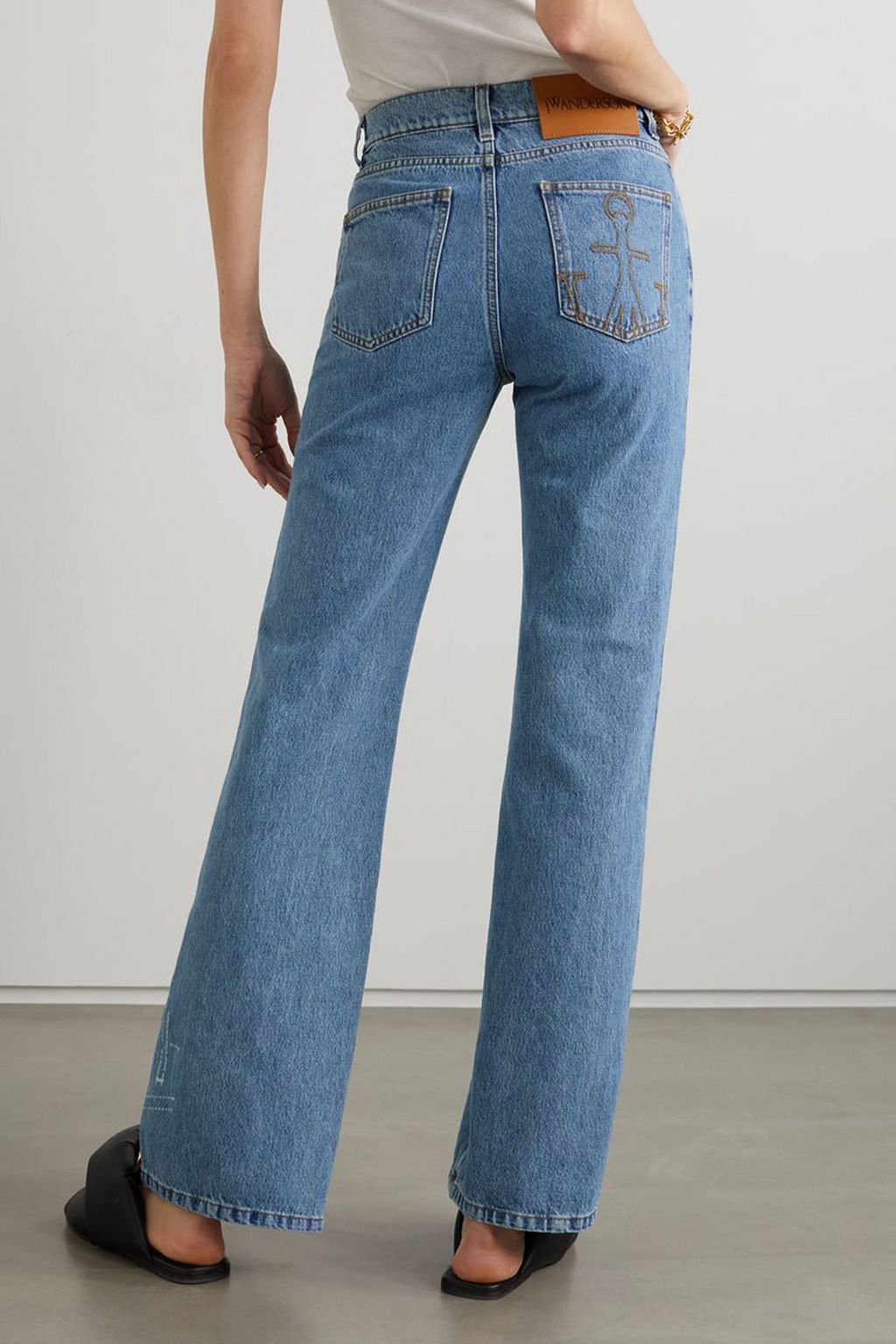 JW ANDERSON Printed high-rise bootcut jeans