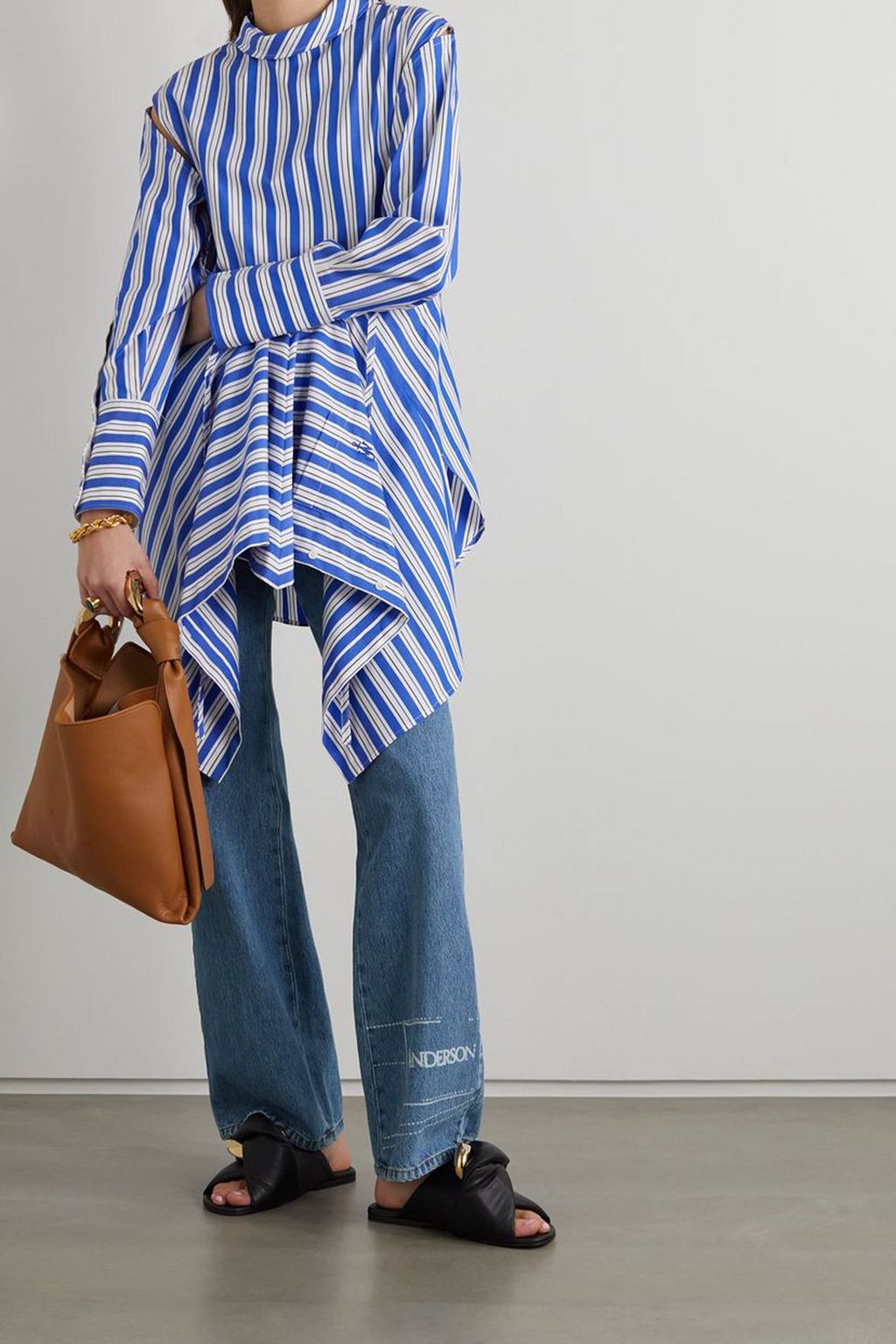 JW ANDERSON Printed high-rise bootcut jeans