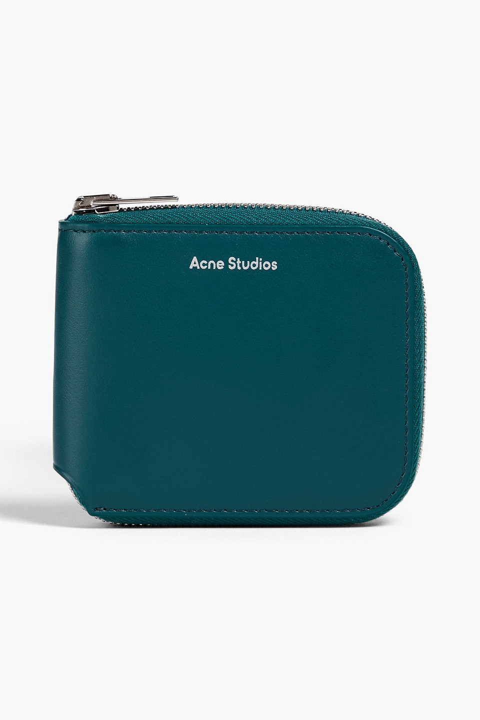 Acne Studios Leather Wallet In Teal