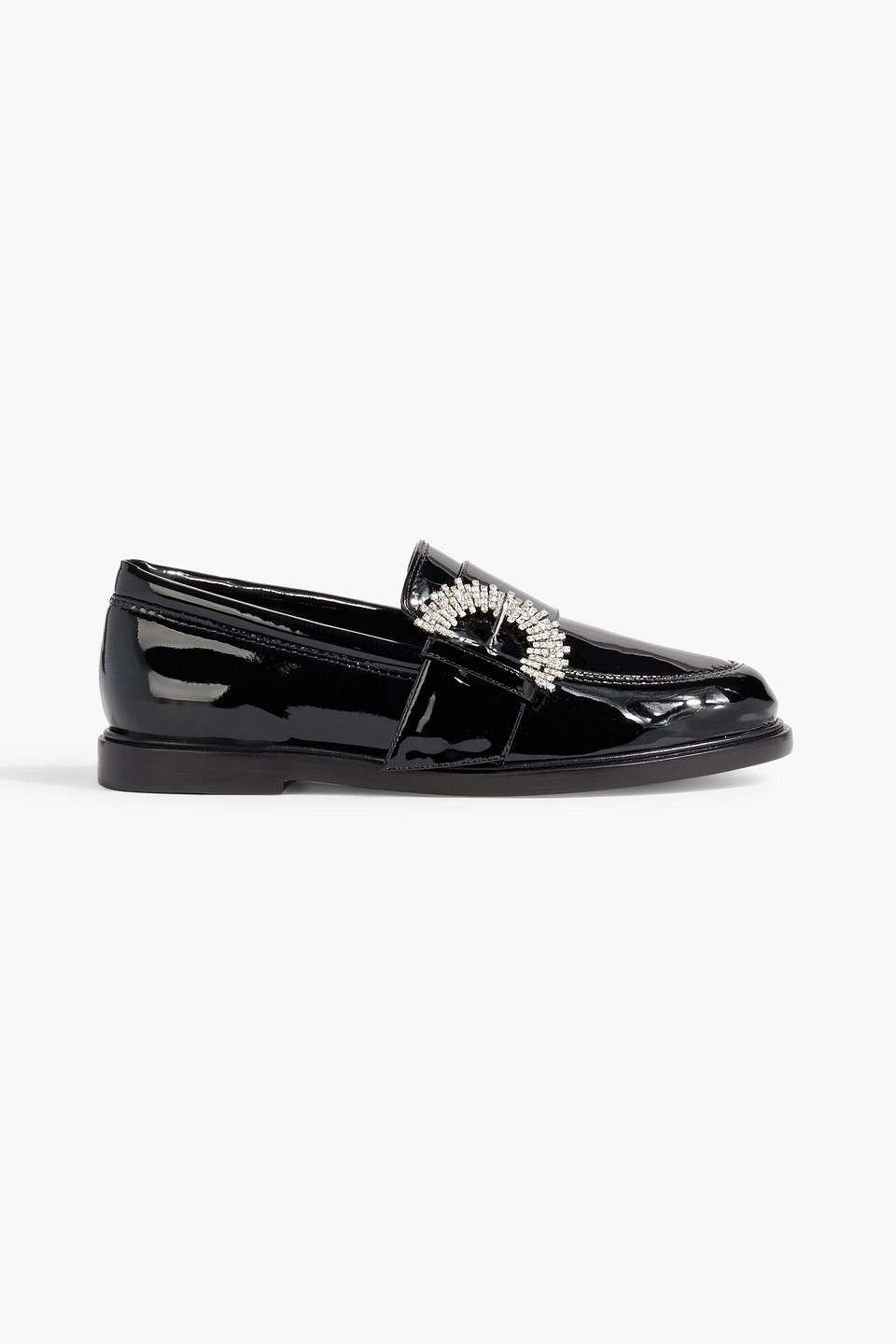 Alexandre Birman Veronika Embellished Patent-leather Loafers In Black