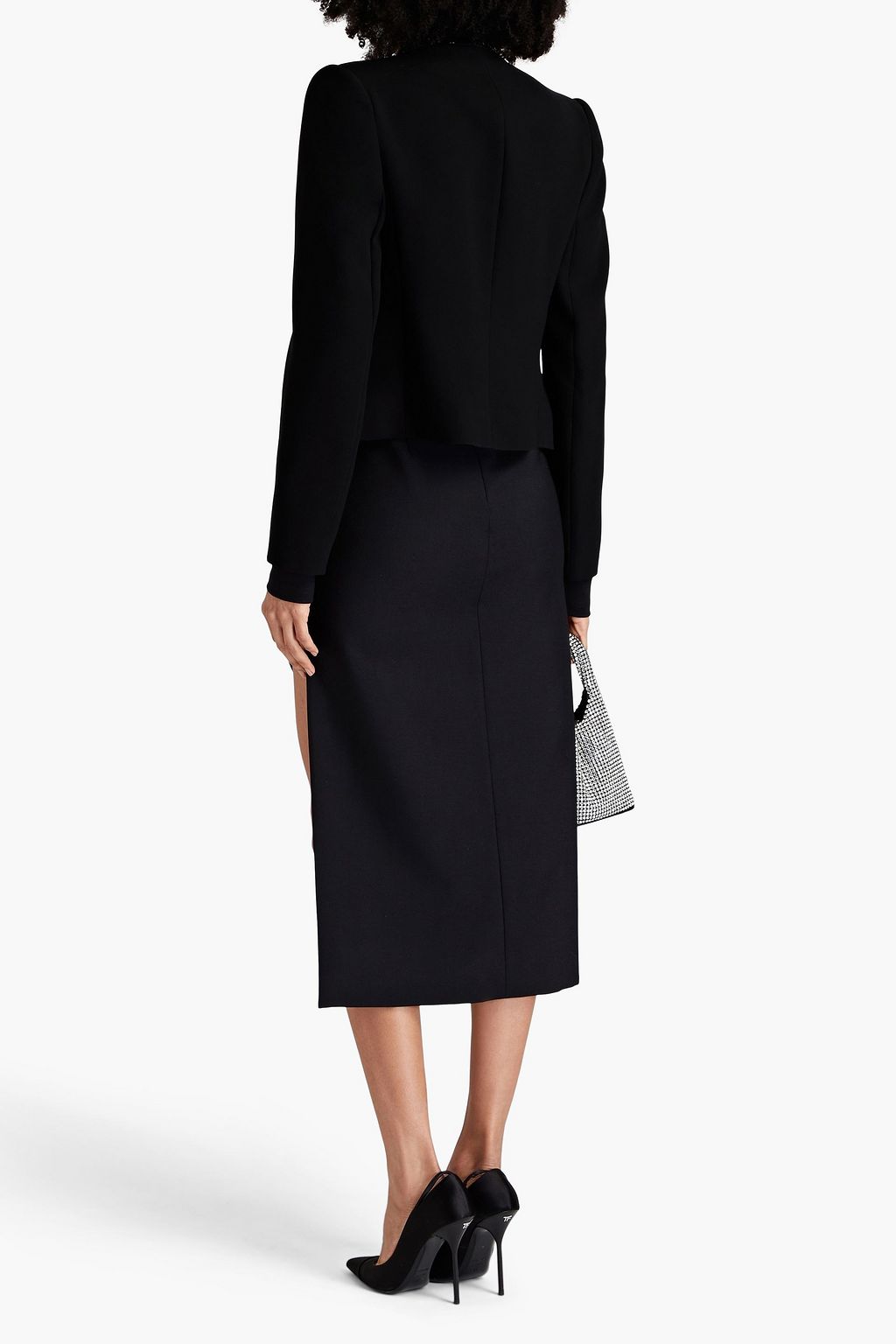 ELIE SAAB Crystal-embellished crepe jacket
