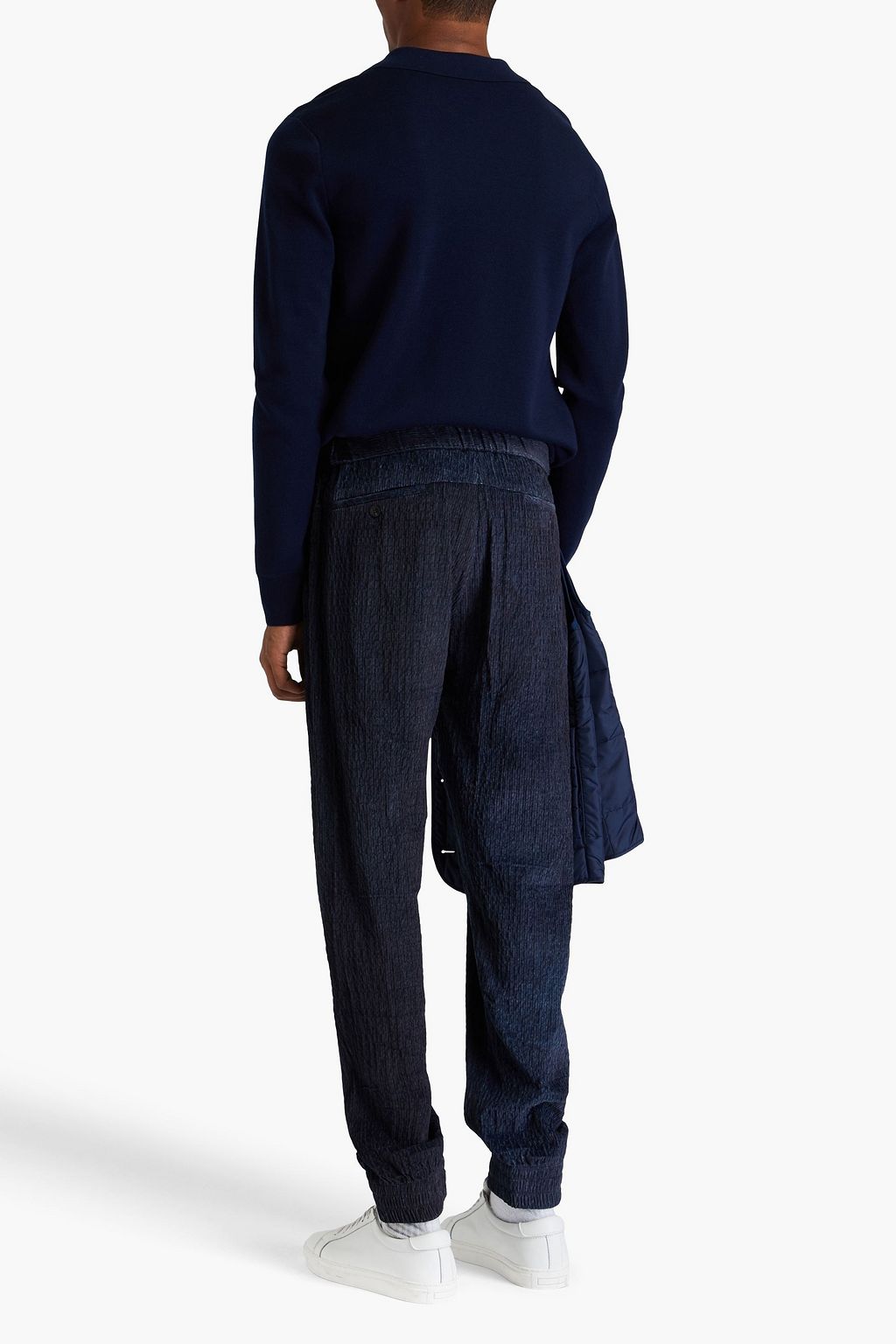 EMPORIO ARMANI コットン混コーデュロイ テーパードパンツ
