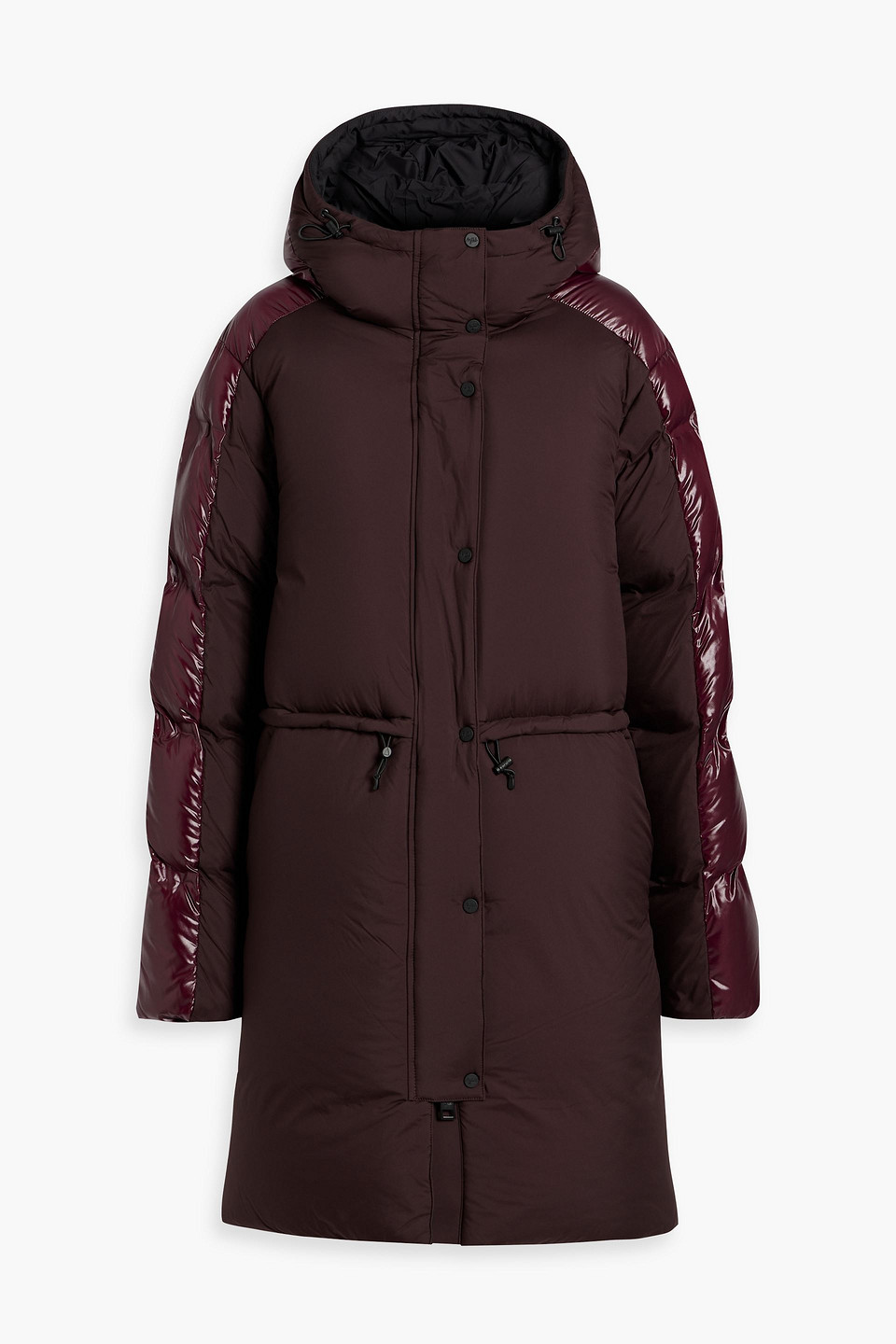 Aztech Mountain Badrutts Quilted Shell Hooded Down Coat In Burgundy