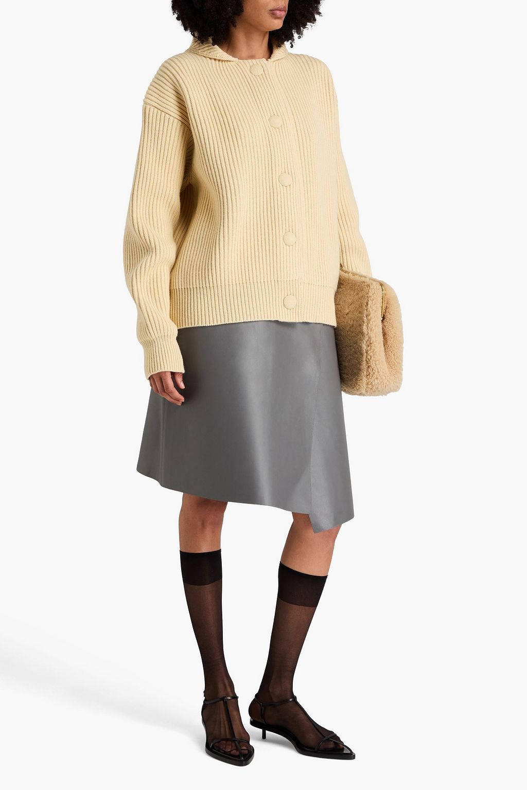 JIL SANDER كارديغان من الصوف بتصميم مضلّع