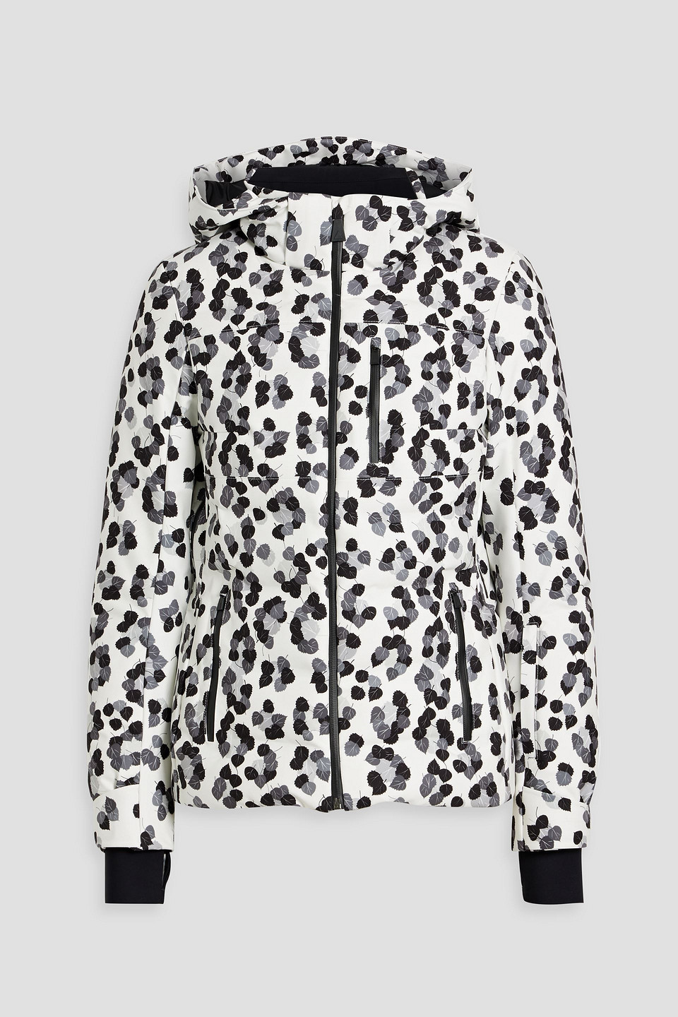Aztech Mountain Nuke Quilted Leopard-print Hooded Ski Jacket In Ivory