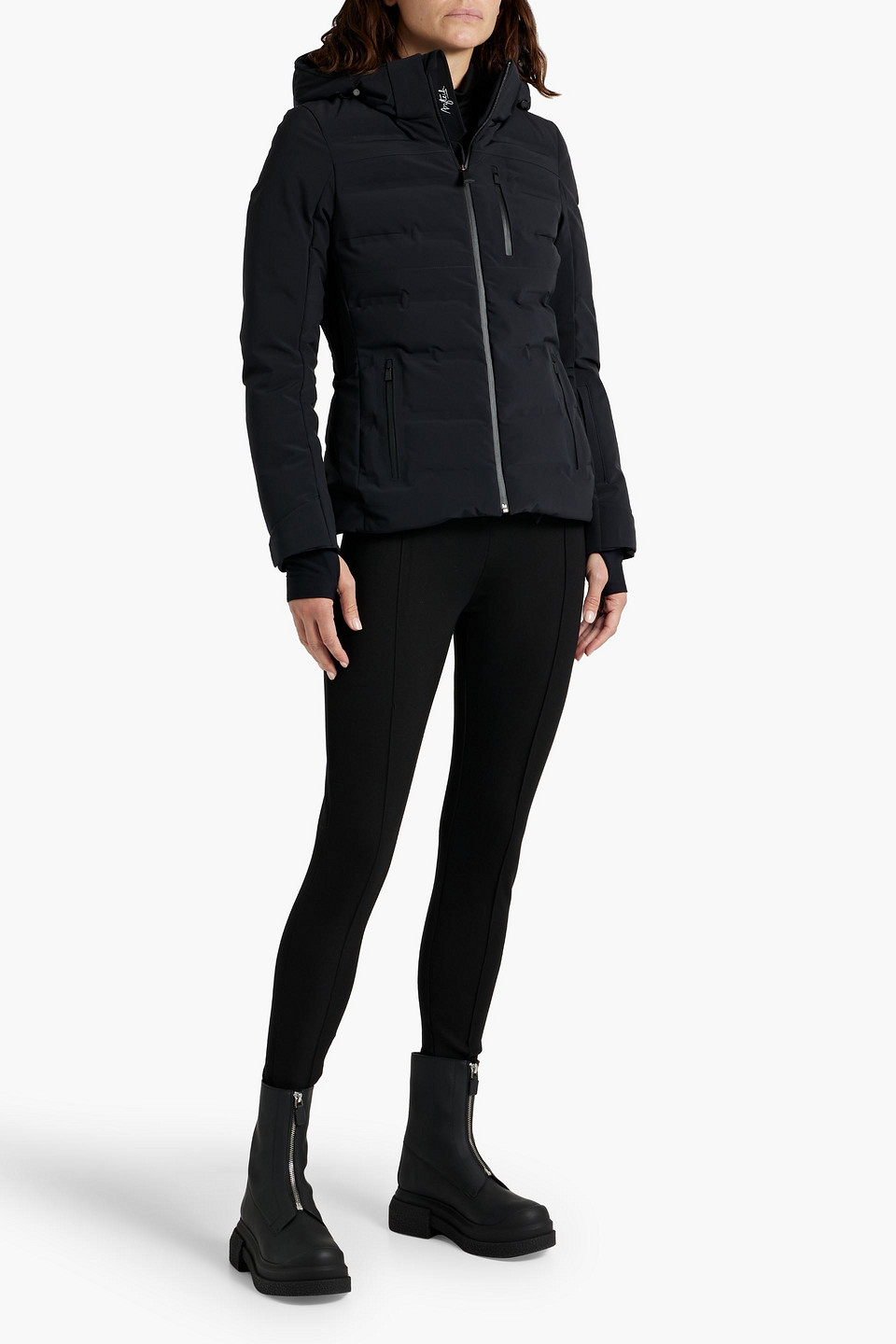 Aztech Mountain Nuke Quilted Ski Hooded Jacket In Black