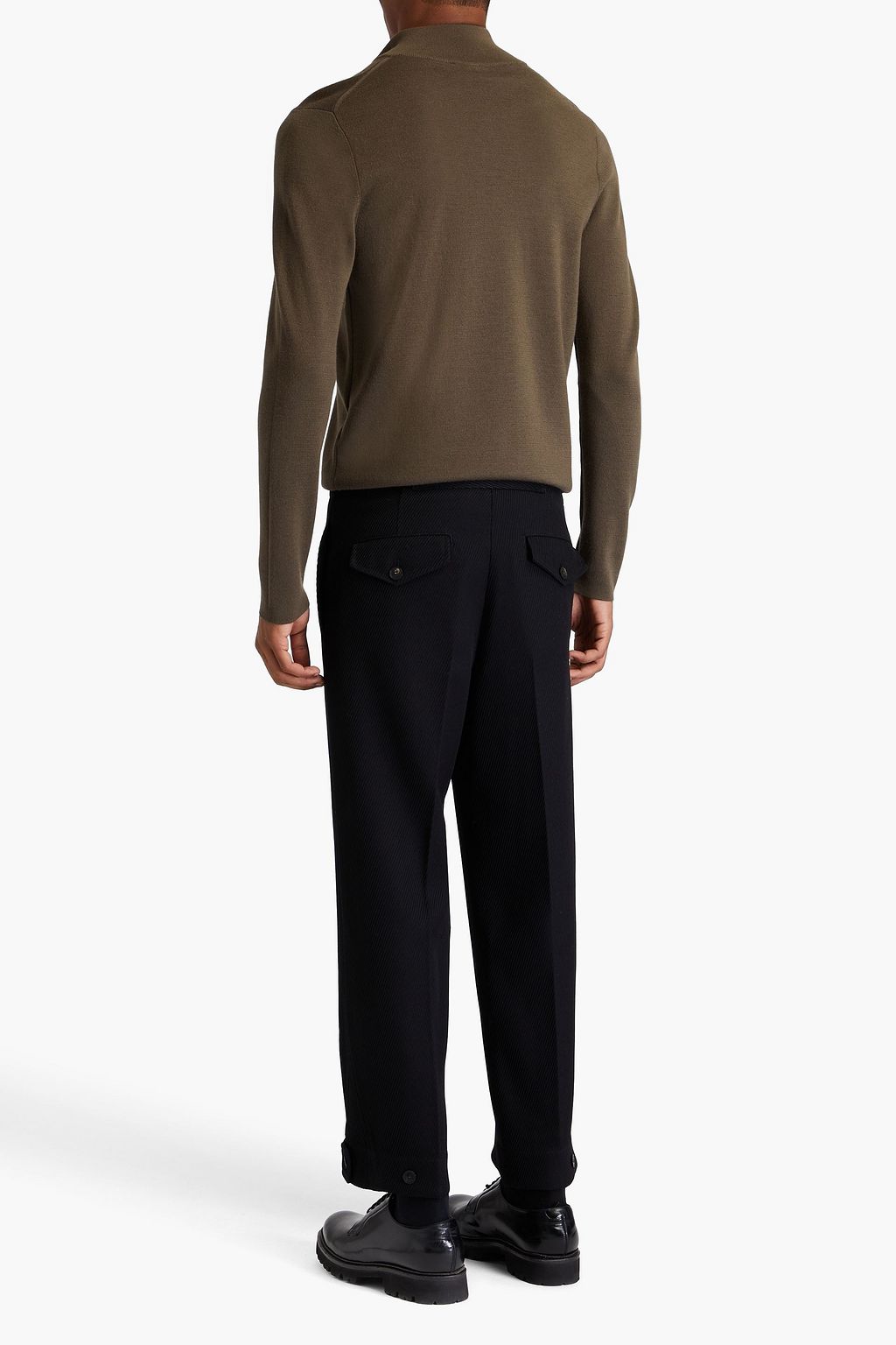 EMPORIO ARMANI Regular-fit wool-drill pants