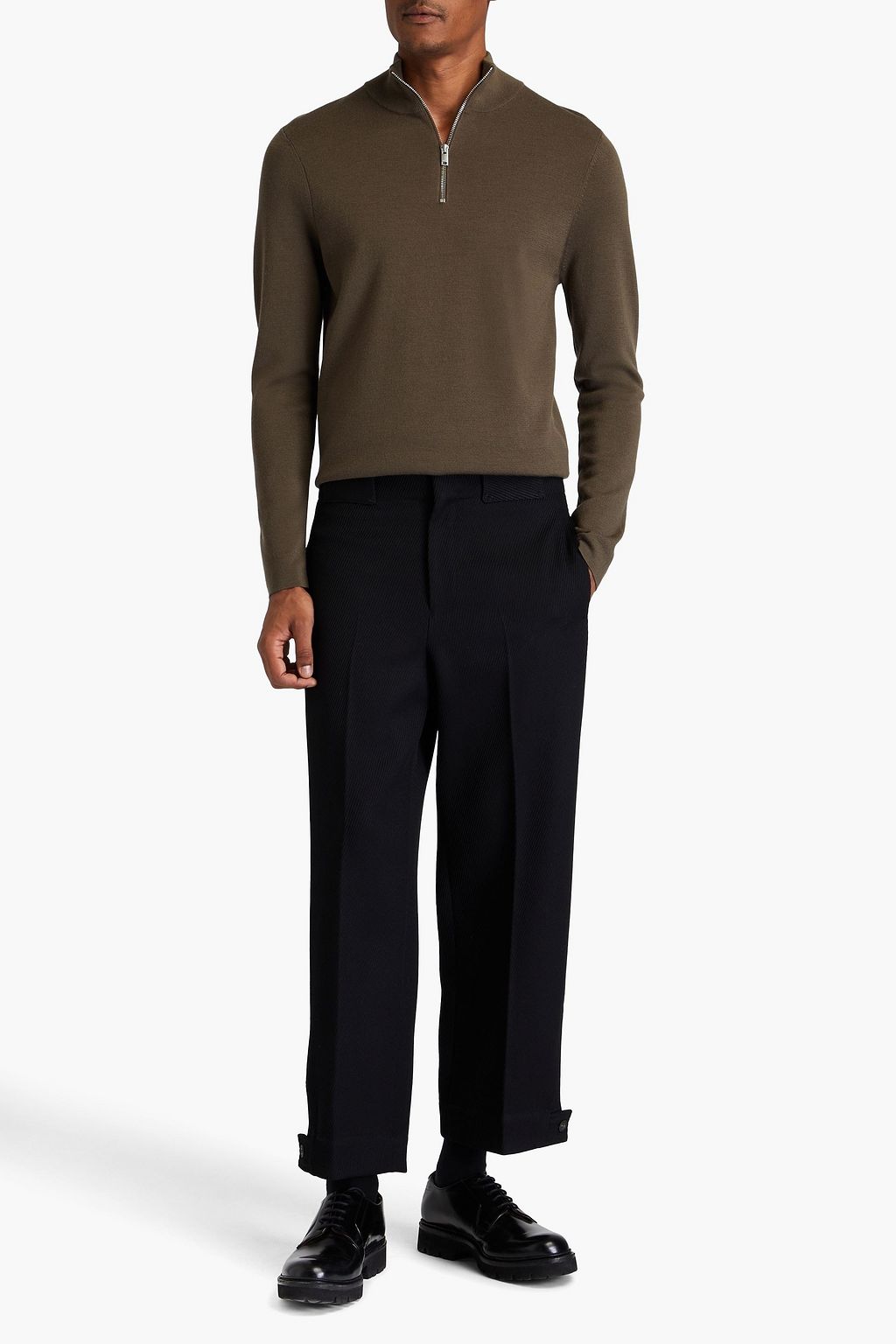 EMPORIO ARMANI Regular-fit wool-drill pants