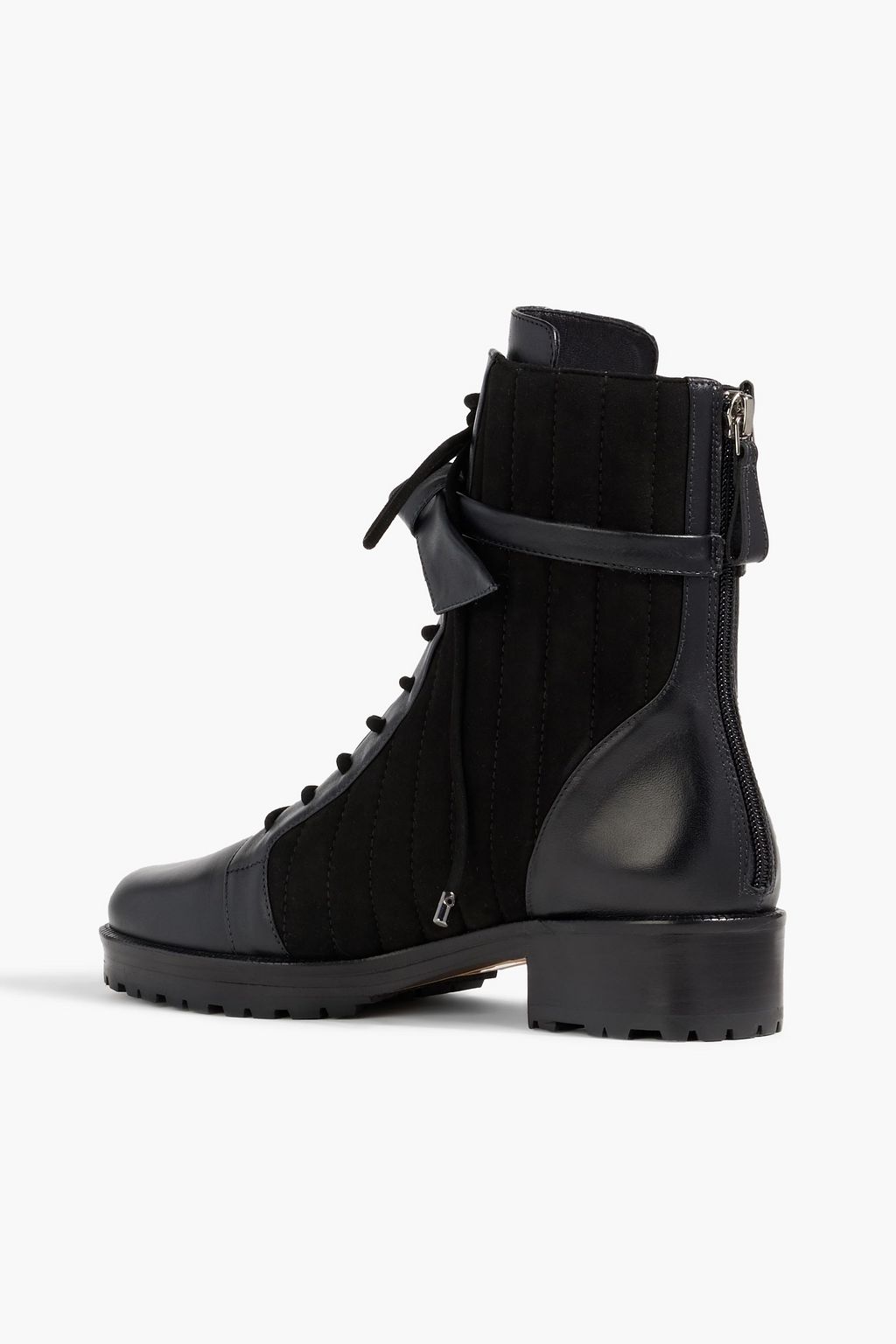 ALEXANDRE BIRMAN Clarita quilted suede and leather combat boots