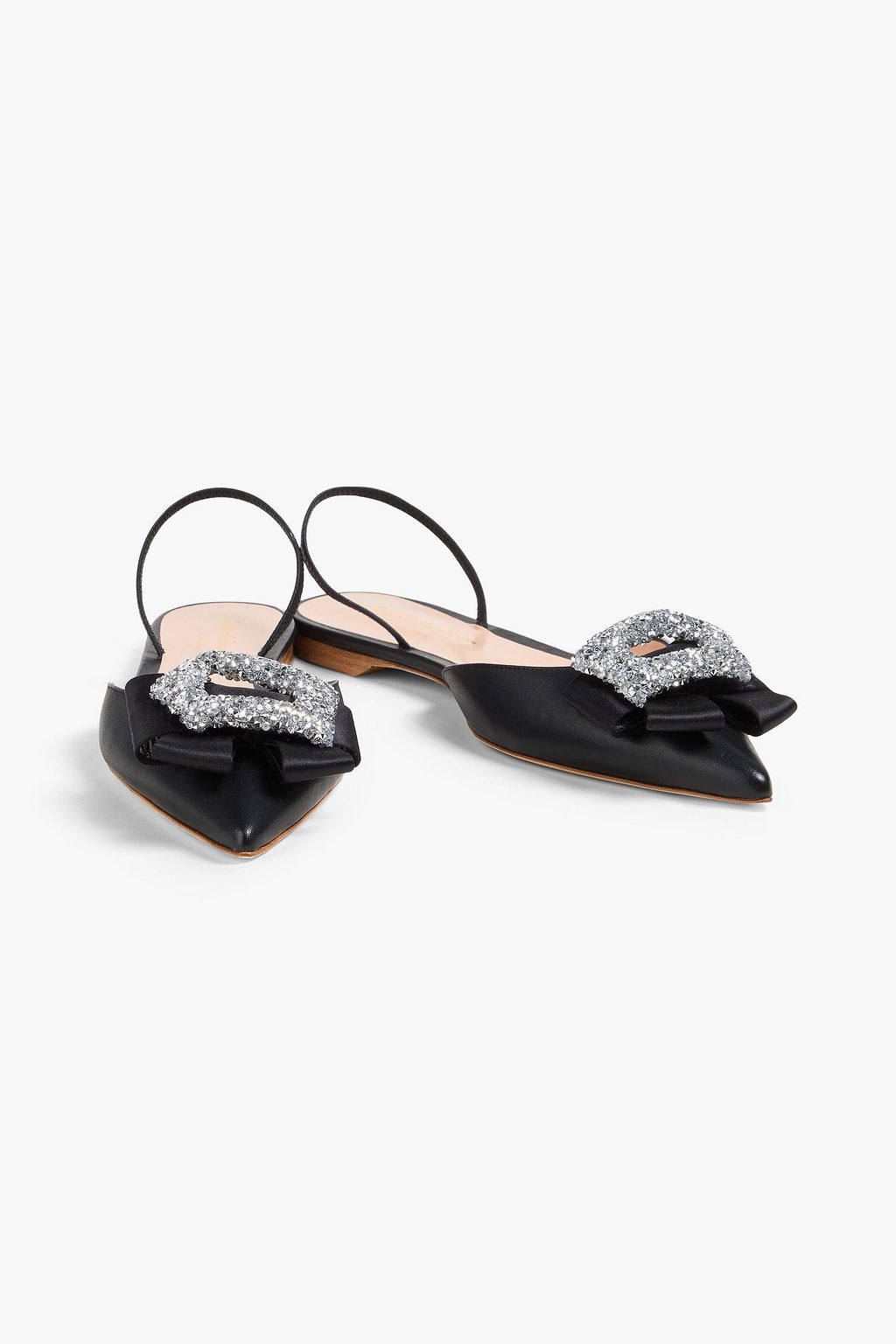 RUPERT SANDERSON Sabine レザー スリングバック ポインテッドトゥ フラットシューズ