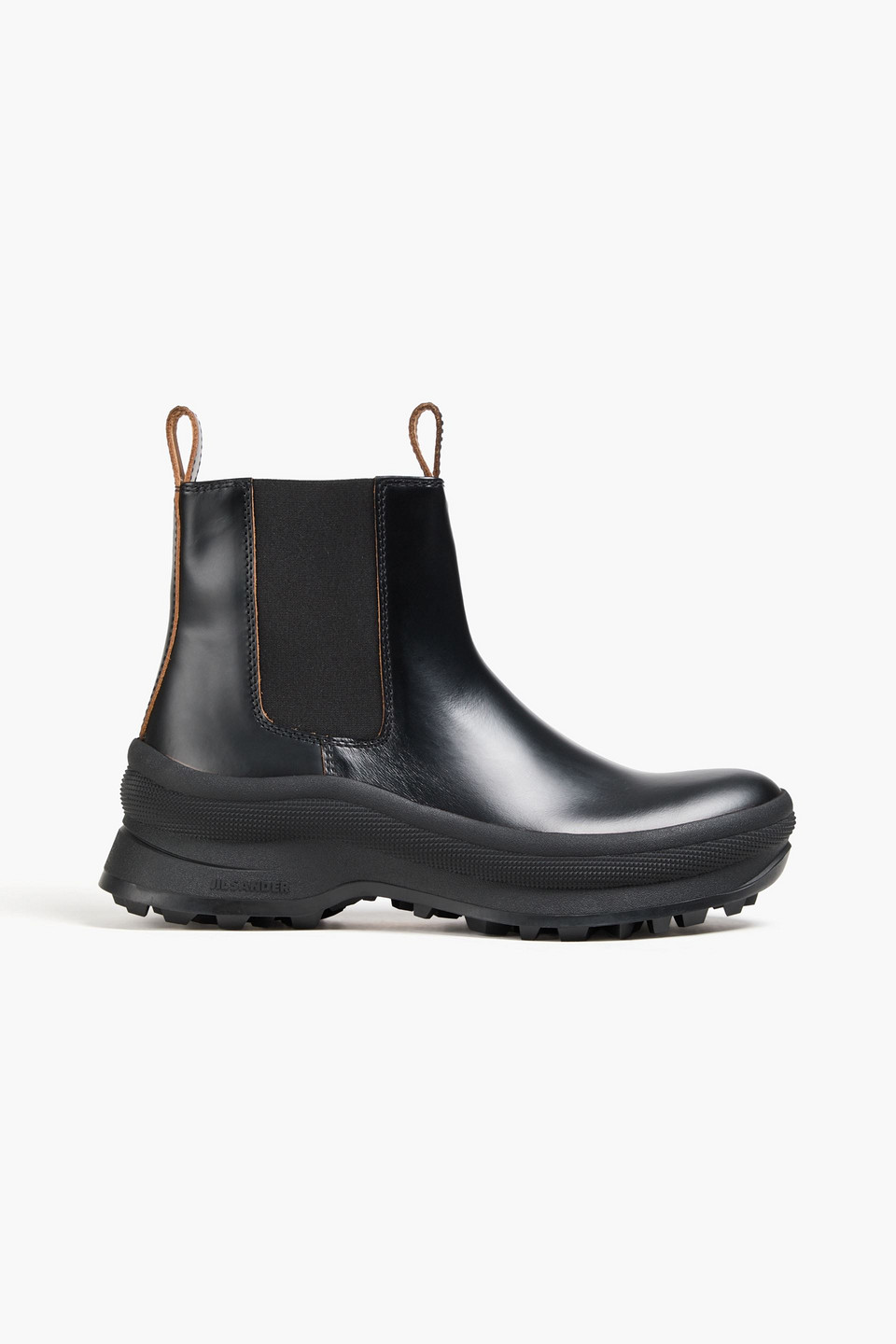 Jil Sander Boston Leather Ankle Boots With Vibram Sole In Black
