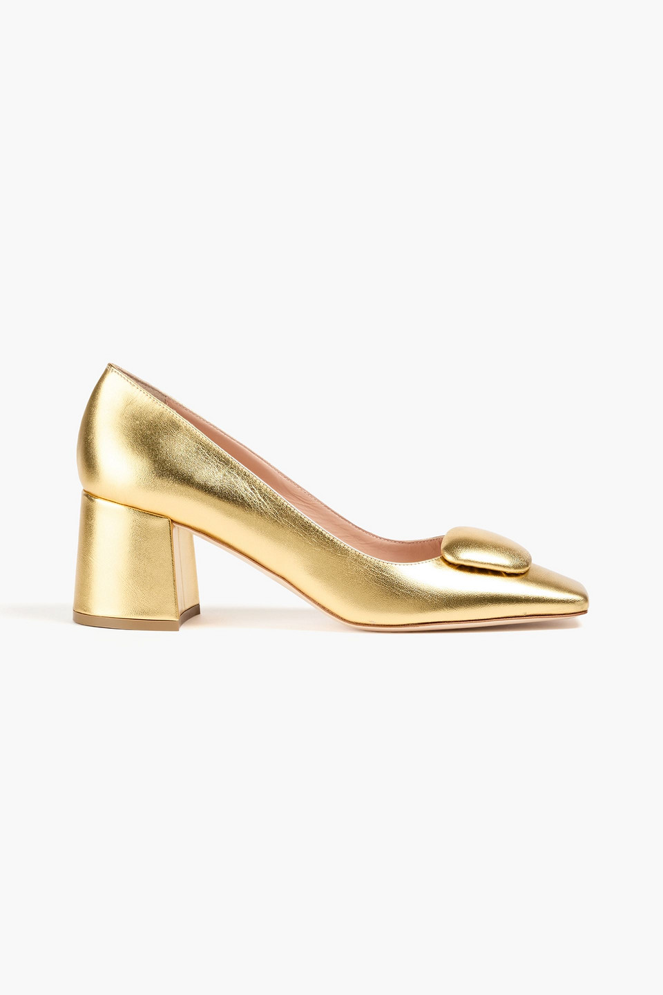 Rupert Sanderson Naxos Metallic Leather Pumps In White