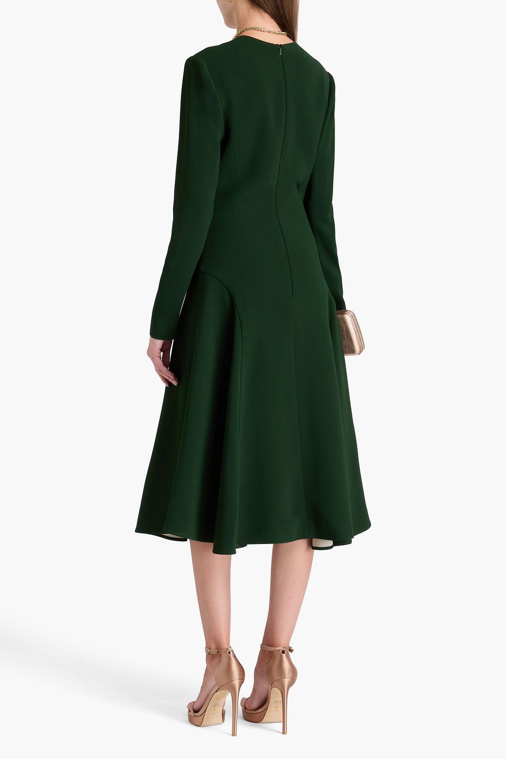 ELIE SAAB 개더 디테일 크레이프 미디 드레스