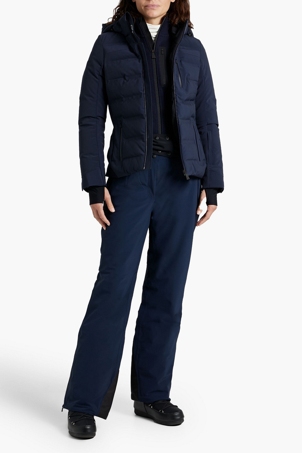 Aztech Mountain Nuke Quilted Ski Hooded Jacket In Navy