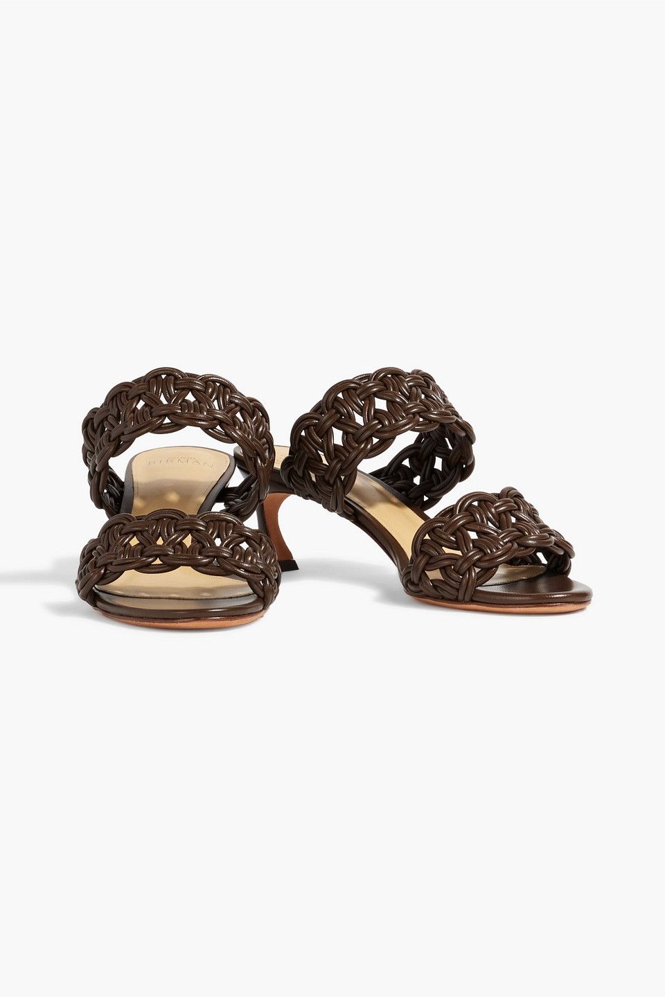 Alexandre Birman Sammy 50 Braided Leather Mules In Chocolate