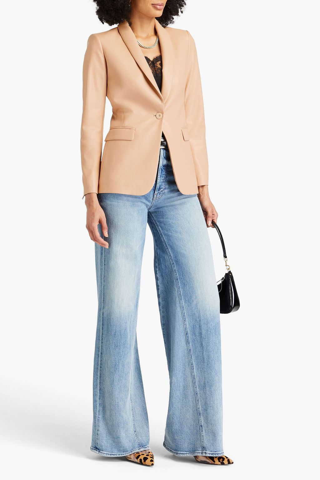 ALICE + OLIVIA Faux leather blazer