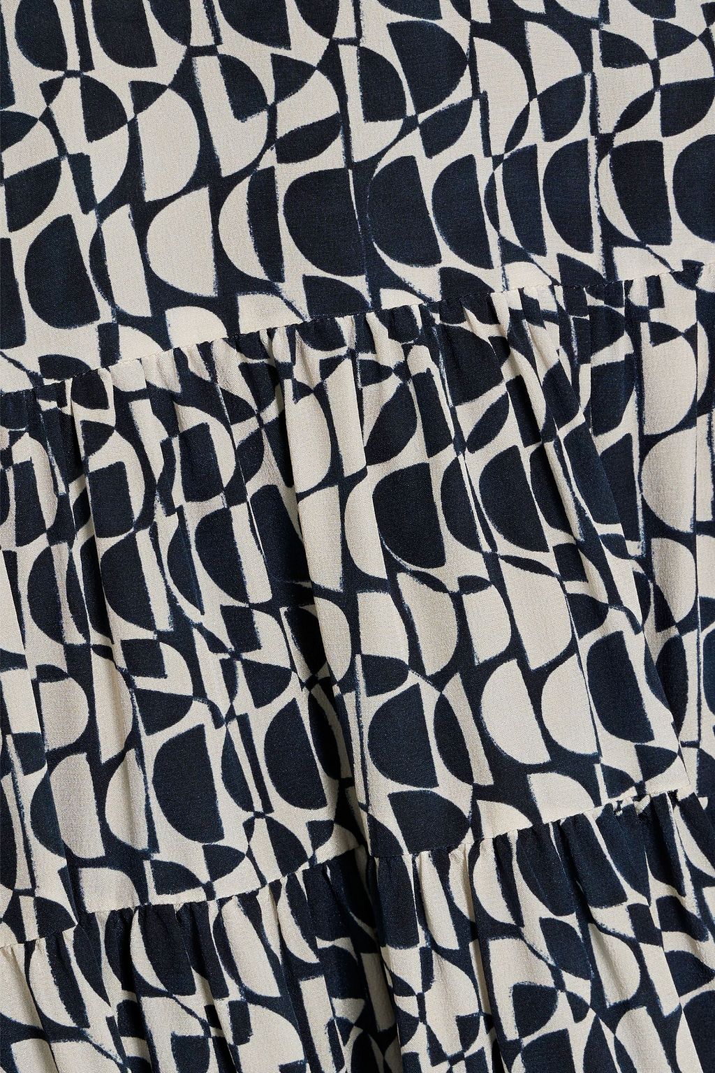 'S MAX MARA Tiered printed silk crepe de chine midi dress