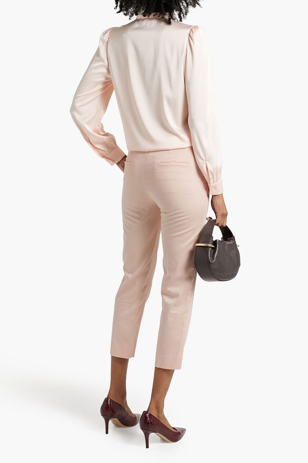 MAX MARA Cropped cotton-blend slim-leg pants