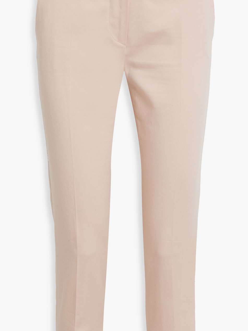 cropped cotton-blend slim-leg pants