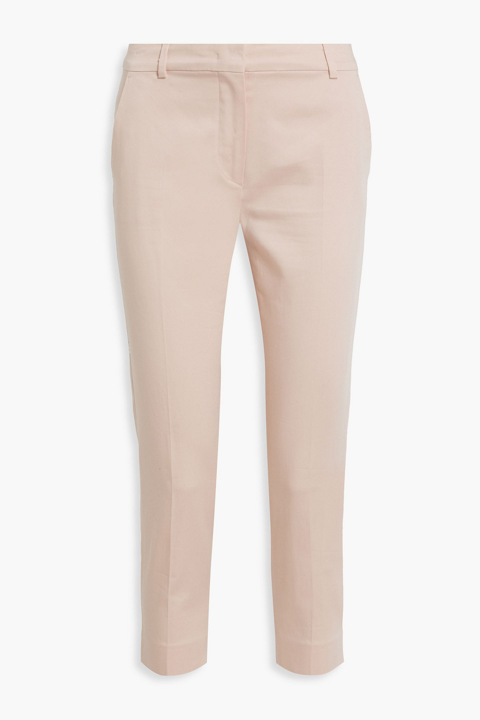 Max Mara Cropped Cotton-blend Tapered Pants In Baby Pink
