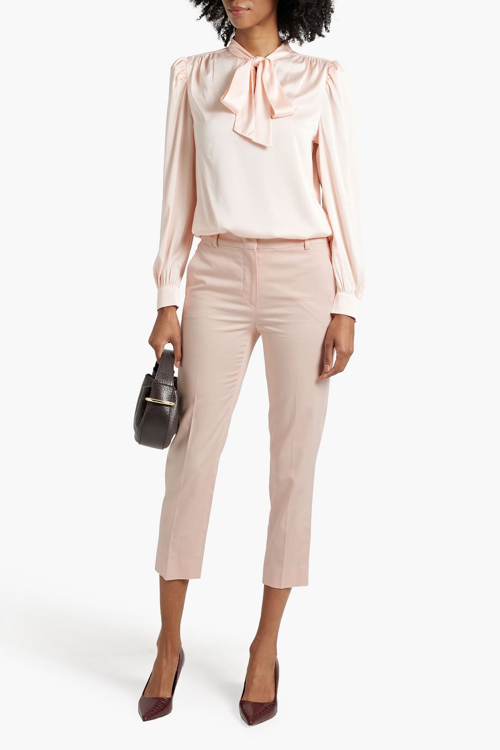 MAX MARA Cropped cotton-blend slim-leg pants