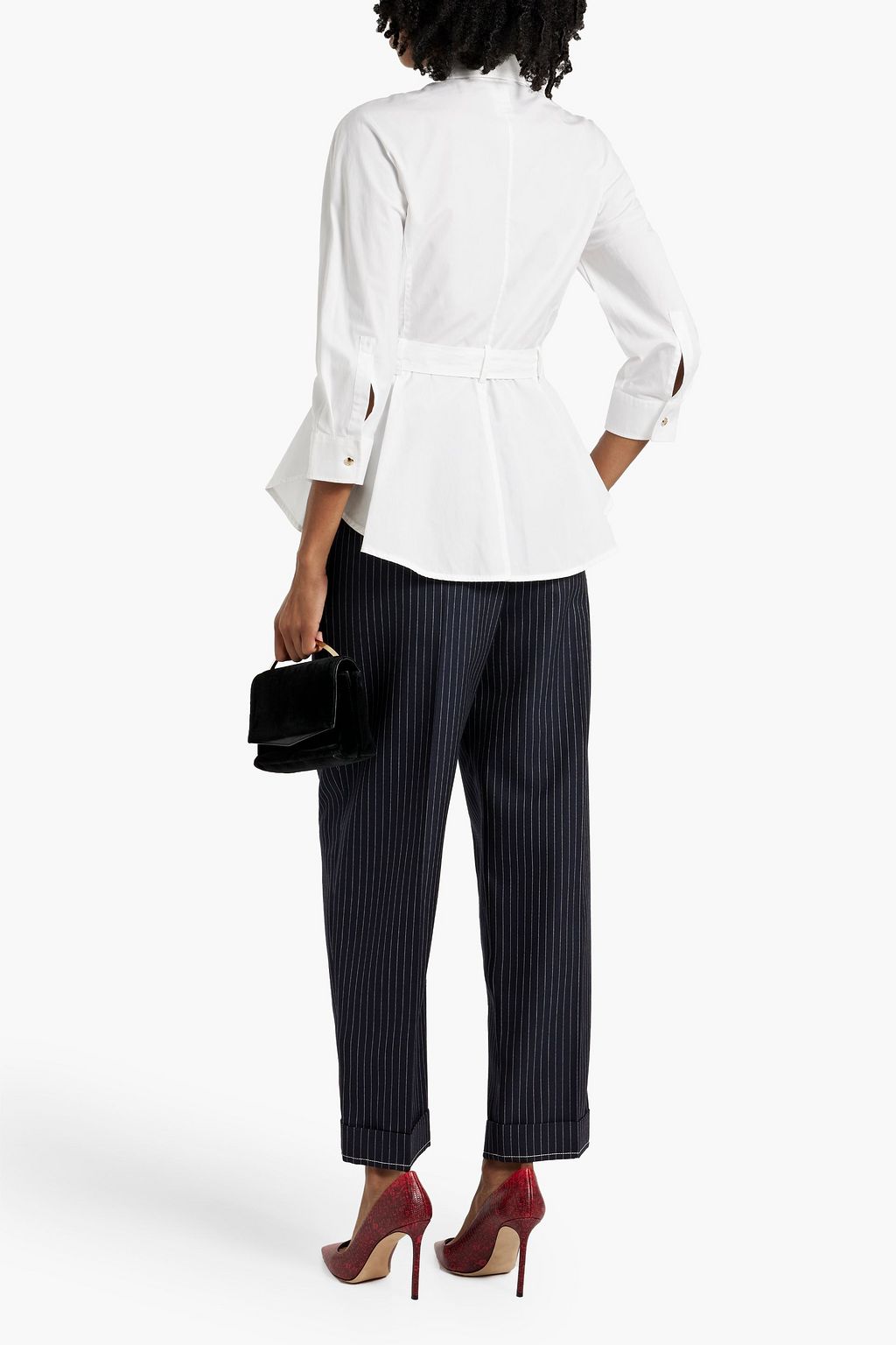 MAX MARA Tie-detailed cotton-poplin shirt