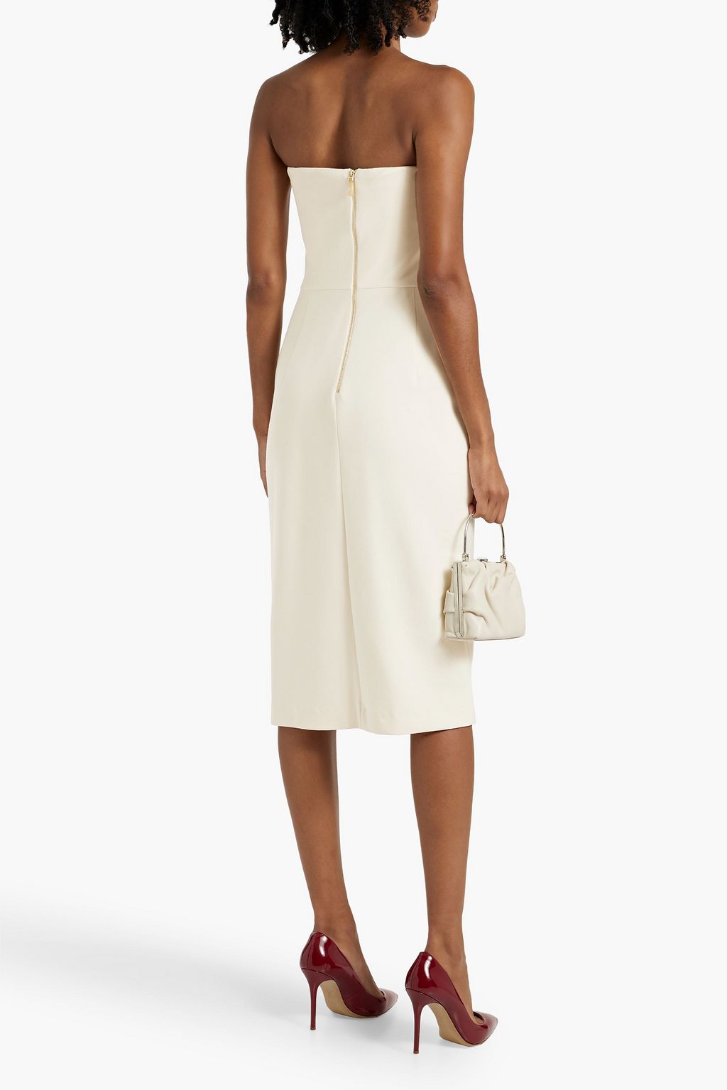MAX MARA Strapless grain de poudre wool-blend dress