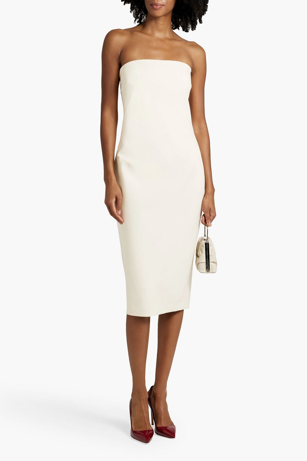 MAX MARA Strapless grain de poudre wool-blend dress