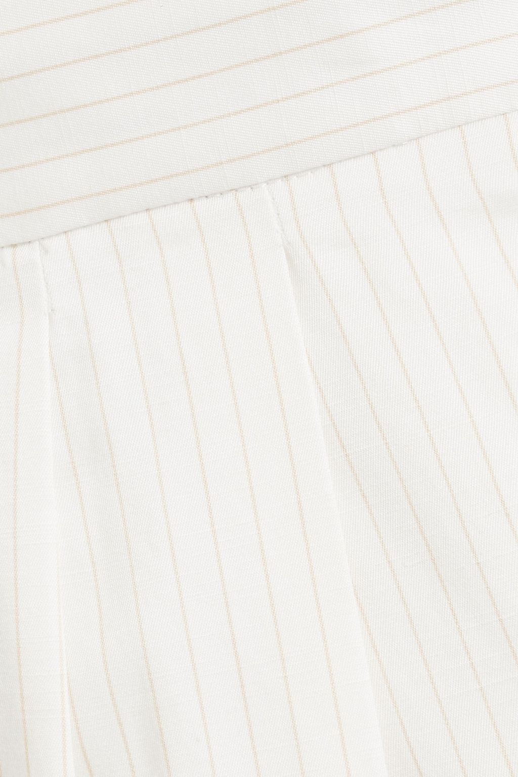 MAX MARA Pleated striped cotton and linen-blend wide-leg pants